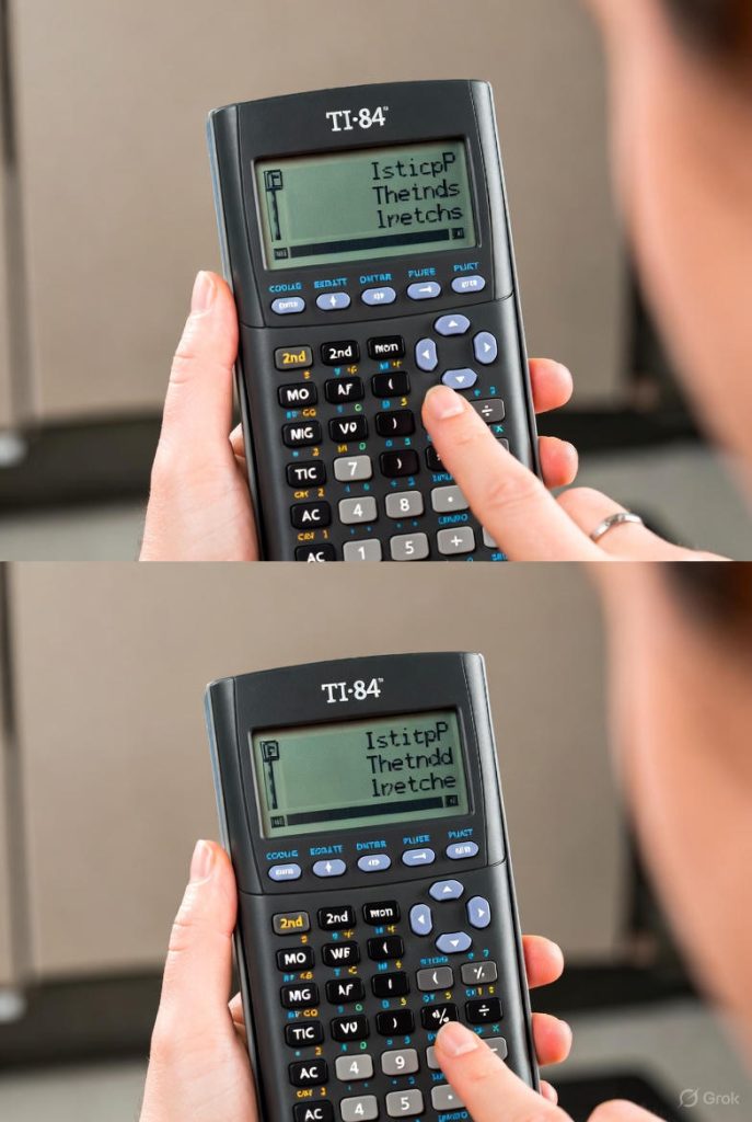 How can I adjust the contrast or brightness on the TI 84 calculator?
